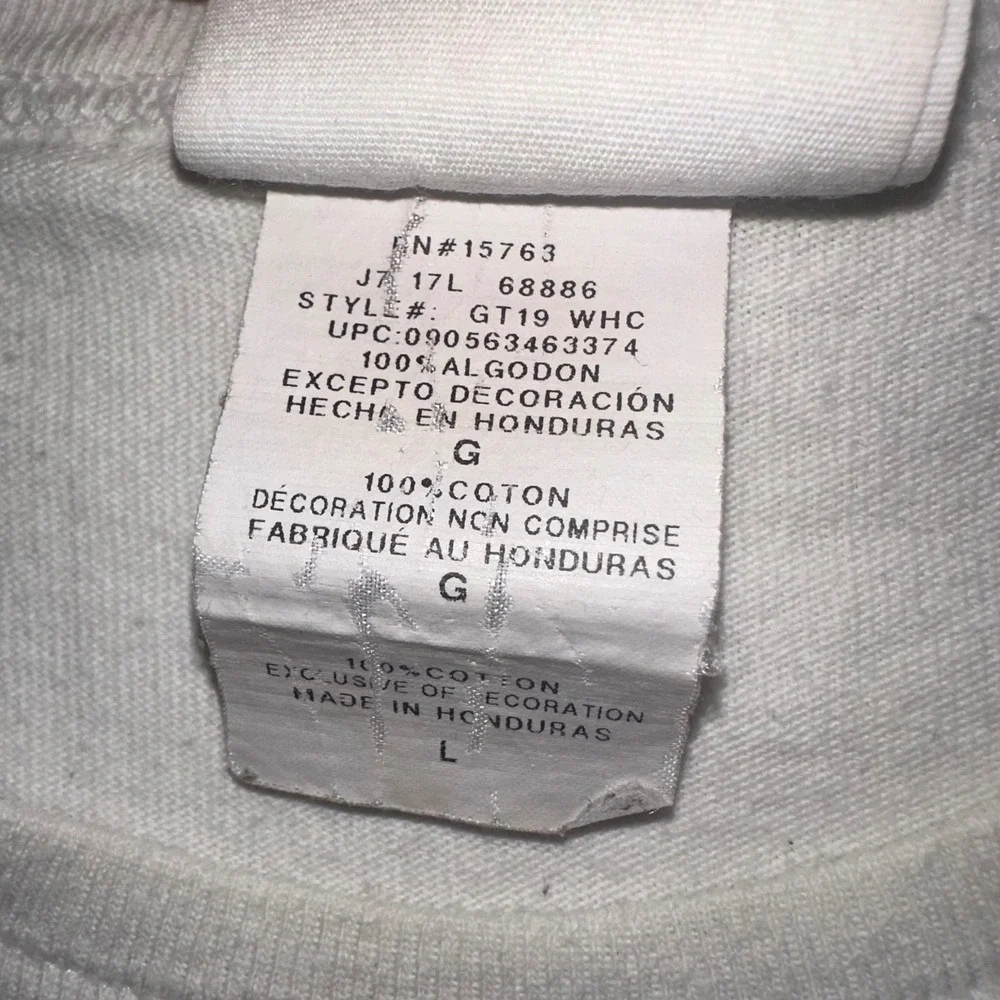 Champion Vintage T-Shirt Big Logo Graphic Tee Crew Neck Short Sleeve White Large - Picture 6 of 14